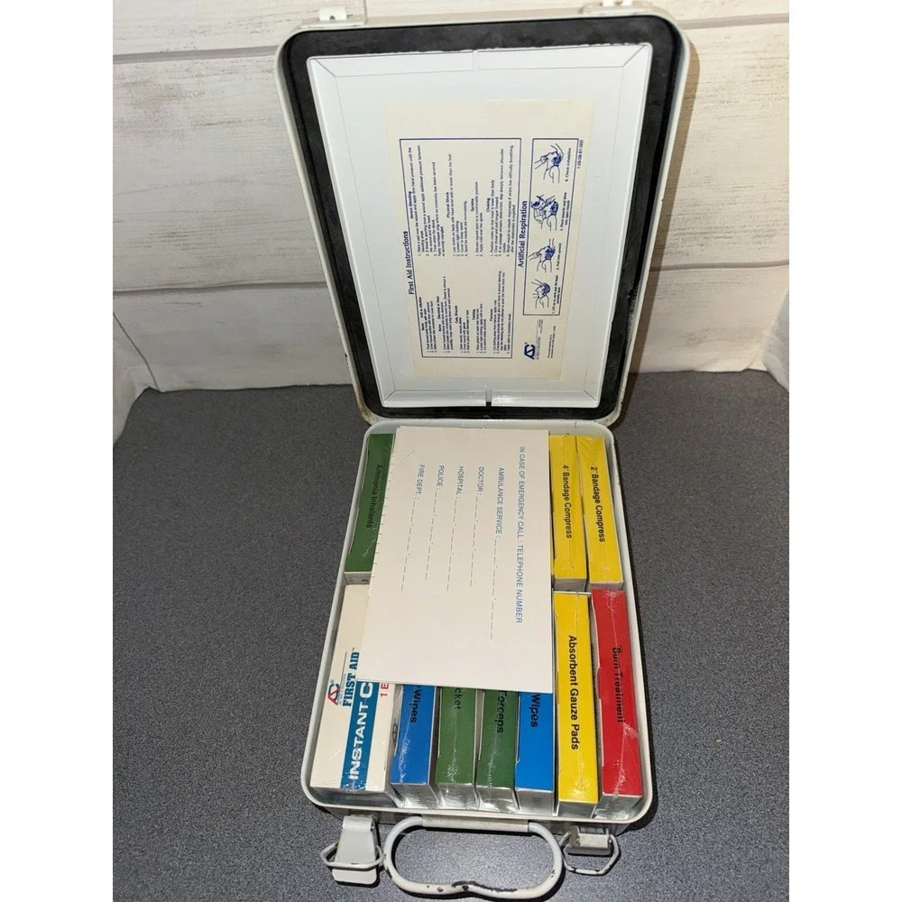 Vintage Unit First Aid Kit , Acme , Metal Box , USA